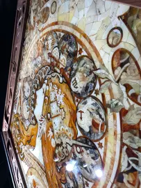 Walnut and amber panels by Alphonse Mucha "Zodiac"